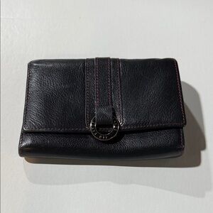 Ted Baker Black Wallet with Subtle Pink Stitching